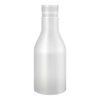 White yogurt or milk plastic bottle mockup vector