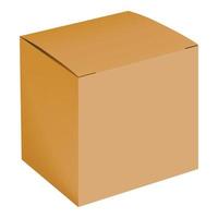 Blank cardboard box mockup, realistic style vector