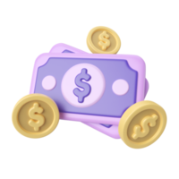 icono de ilustración 3d de dinero png