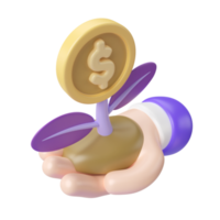 3D-Illustrationssymbol für Investitionen png
