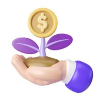 icono de ilustración 3d de inversión png