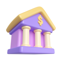 icono de ilustración 3d de banco png