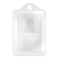 Identification white blank plastic id card mockup vector