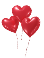 Red heart shaped balloon with ribbon png
