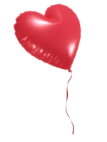 Red heart shaped balloon with ribbon png