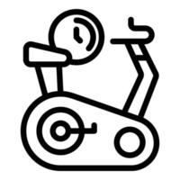 vector de contorno de icono de bicicleta de ejercicio. ejecute el programa