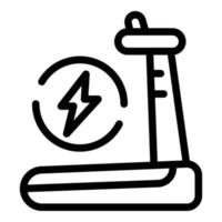 Treadmill icon outline vector. Run program vector