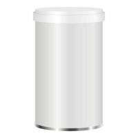 White plastic jar mockup, realistic style vector