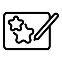 Star digital pen icon outline vector. Tablet stylus vector