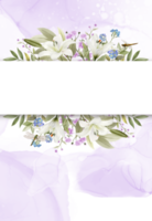 romantische hochzeitseinladungskarte mit grünblumen png