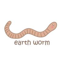 Alphabet E For Earth Worm Vocabulary Illustration Vector Clipart