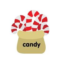 navidad candy stick bolsa ilustración vector clipart