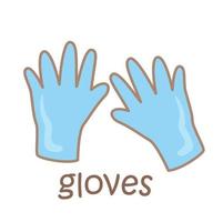 alfabeto g para guantes vocabulario ilustración vector clipart