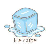 Alphabet I For Ice Cube Vocabulary Illustration Vector Clipart