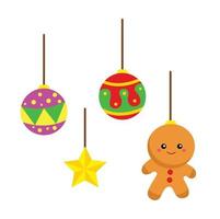 Christmas Decoration Accessories Illustration Vector Clipart