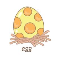 Alphabet E For Egg Vocabulary Illustration Vector Clipart