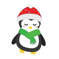 navidad animal pingüino ilustración vector clipart