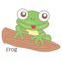 Alphabet F For Frog Vocabulary Illustration Vector Clipart