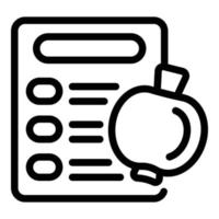 Fruit diet program icon outline vector. Device wrist vector