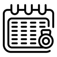 Calendar diet icon outline vector. Run program vector