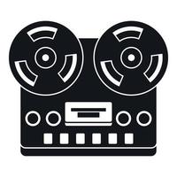 Retro tape recorder icon, simple style vector