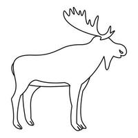 Moose icon, outline style vector
