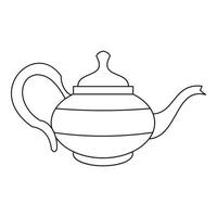 Teapot icon, outline style vector