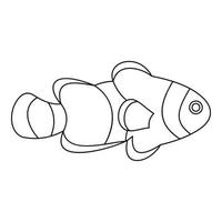 icono de payaso de pescado, estilo de contorno vector