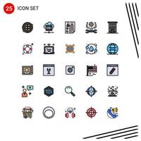 Set of 25 Modern UI Icons Symbols Signs for buildings tools page setting control Editable Vector Design Elements
