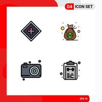 Stock Vector Icon Pack of 4 Line Signs and Symbols for customer dad service bag of clover fathers day Editable Vector Design Elements