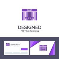 Creative Business Card and Logo template Bar Barcode Code Shopping Vector Illustration