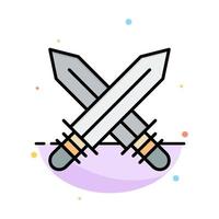 Sword Fencing Sports Weapon Abstract Flat Color Icon Template vector