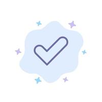 Check Ok Tick Good Blue Icon on Abstract Cloud Background vector