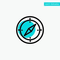 Navigation Direction Compass Gps turquoise highlight circle point Vector icon