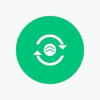 Arrow Refresh Reload Computing white glyph icon vector
