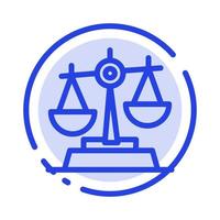 gdpr justicia ley equilibrio línea punteada azul icono de línea vector