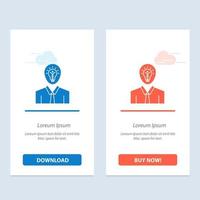 Man Idea Success Light Growth  Blue and Red Download and Buy Now web Widget Card Template vector