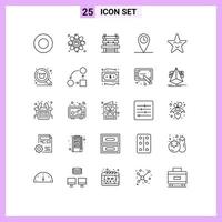 Line Pack of 25 Universal Symbols of buy face room fable location Editable Vector Design Elements