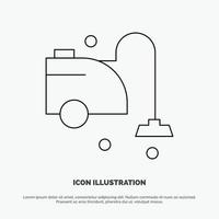 Clean Cleaner Cleaning Vacuum Line Icon Vector