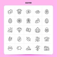 contorno 25 conjunto de iconos de pascua diseño de estilo de línea vectorial conjunto de iconos negros paquete de pictogramas lineales ideas de negocios web y móviles diseño ilustración vectorial vector