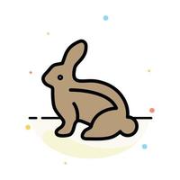 Bunny Easter Easter Bunny Rabbit Abstract Flat Color Icon Template vector