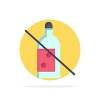 Alcohol Bottle Forbidden No Whiskey Abstract Circle Background Flat color Icon vector