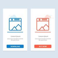 imagen galería de fotos web azul y rojo descargar y comprar ahora plantilla de tarjeta de widget web vector