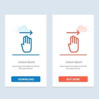 Finger Four Gesture Right  Blue and Red Download and Buy Now web Widget Card Template vector