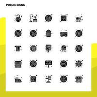 25 Public Signs Icon set Solid Glyph Icon Vector Illustration Template For Web and Mobile Ideas for business company