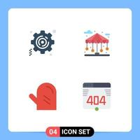 4 User Interface Flat Icon Pack of modern Signs and Symbols of business glove building life computer Editable Vector Design Elements