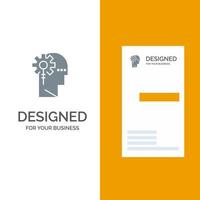 Analytics Critical Human Information Processing Grey Logo Design and Business Card Template vector