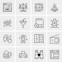 16 iconos de negocios universales vector ilustración de icono creativo para usar en proyectos relacionados con la web y dispositivos móviles