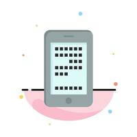 Mobile Education Cell Coding Abstract Flat Color Icon Template vector