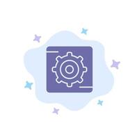 Gear Setting Box Blue Icon on Abstract Cloud Background vector